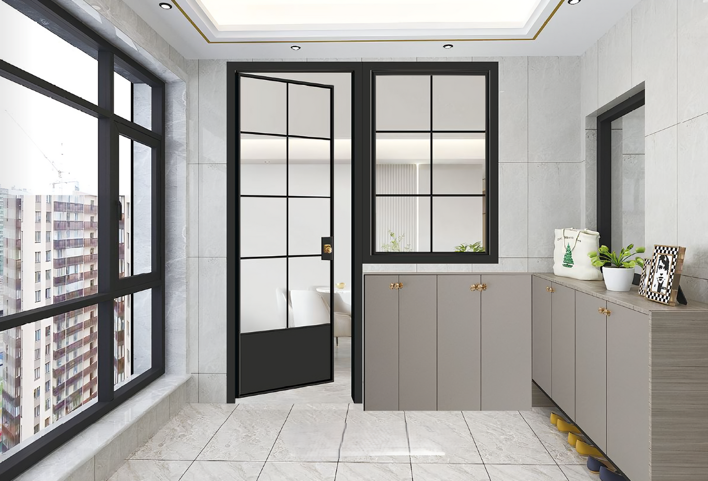 Opal Door with Glass Side Panel